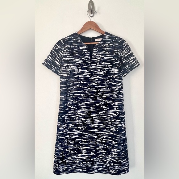 Tory Burch Dina Navy Space Dyed Cutout Dress Size 6 Excellent Condition - Picture 7 of 12